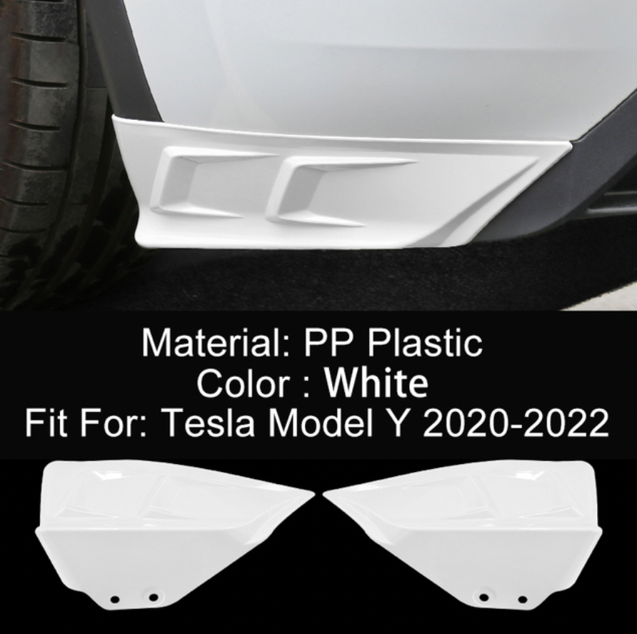 Tesla Model Y 2020 21 22 Rear Bumper Side Corner Diffuser Lip Splitters Lower Corner Spoiler Aprons Wrap Angle Accessories