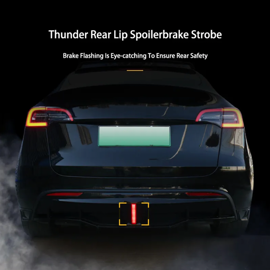 Tesla Model Y Thunder Version Rear Lip Spoiler Led Strobe Light Exterior Modification Surround Accessories