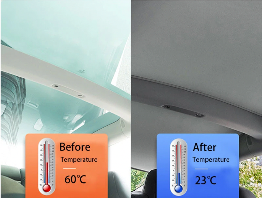 Split Upgrade Buckle Sun Shades Glass Roof Sunshade