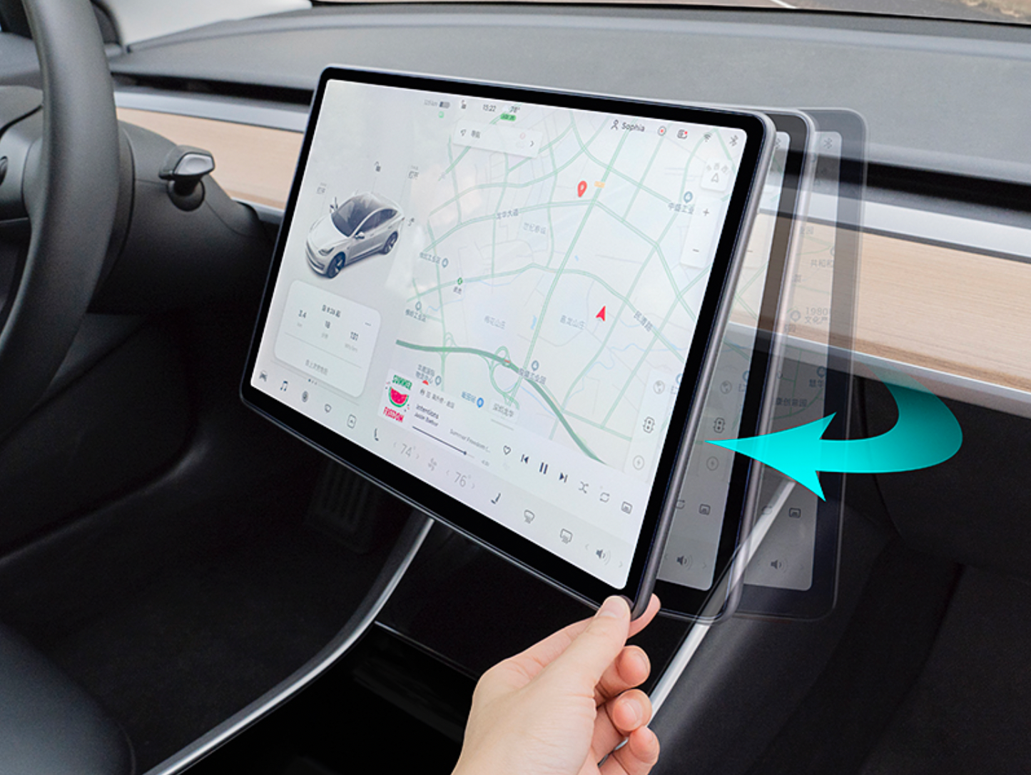 Rotating screen bracket Upgrade Version for Tesla Model3/Y