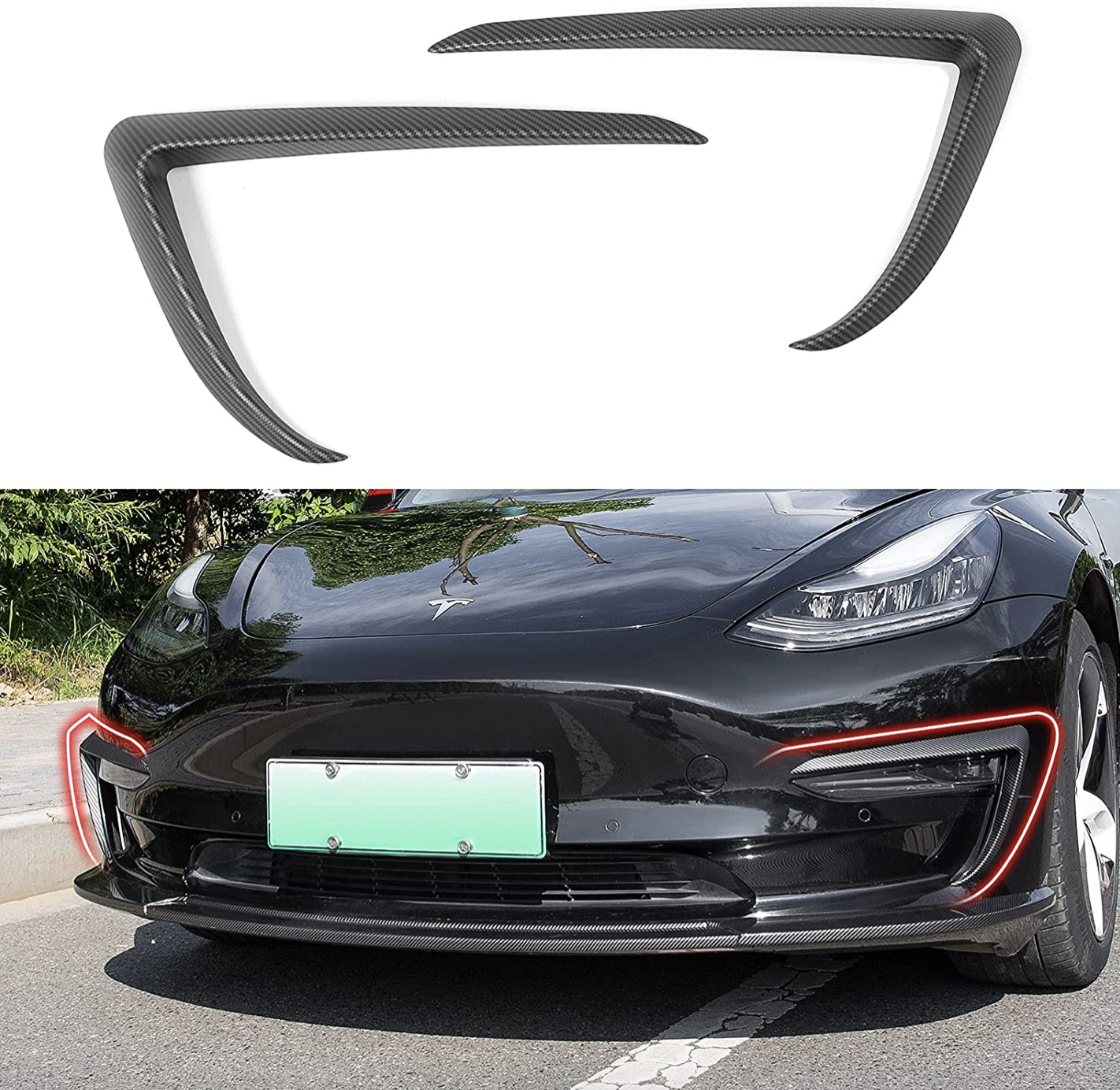 Tesla Model 3 Front Fog Light Spoiler