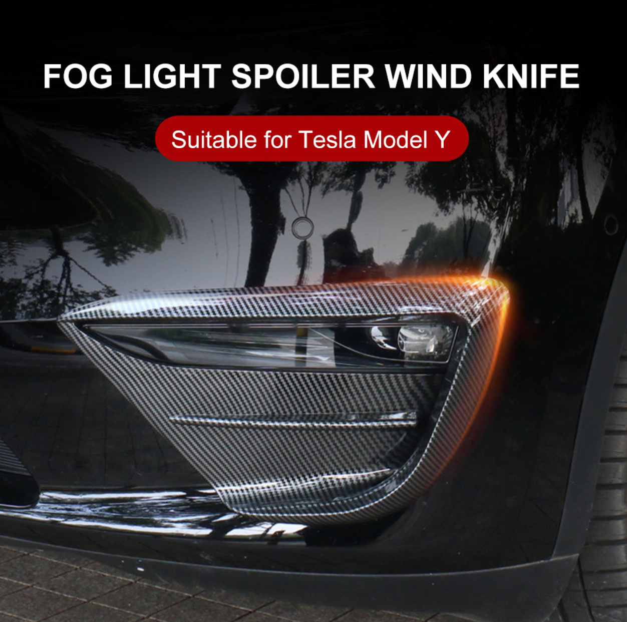 Tesla Model Y Front Fog Light Sporty Spoiler